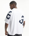 Arte T-Shirt Baseball Print V-Neck White