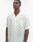Casablanca Linen Degrade Monogram Short Sleeve Linen Shirt Multi