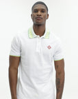 Casablanca Textured Pique Laurel Polo White