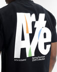 Arte T-Shirt White Logo Back Print Black