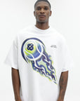 Casablanca Flaming Tennis Ball Oversized T-Shirt White