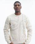 Arte T-Shirt Circle Log Knit Longsleeve Cream
