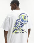 Casablanca Flaming Tennis Ball Oversized T-Shirt White