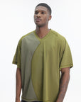 Arte T-Shirt Multi Mesh V-Neck Green