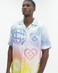 Casablanca Halftone Logo Cuban Collar Ss Shirt Multi