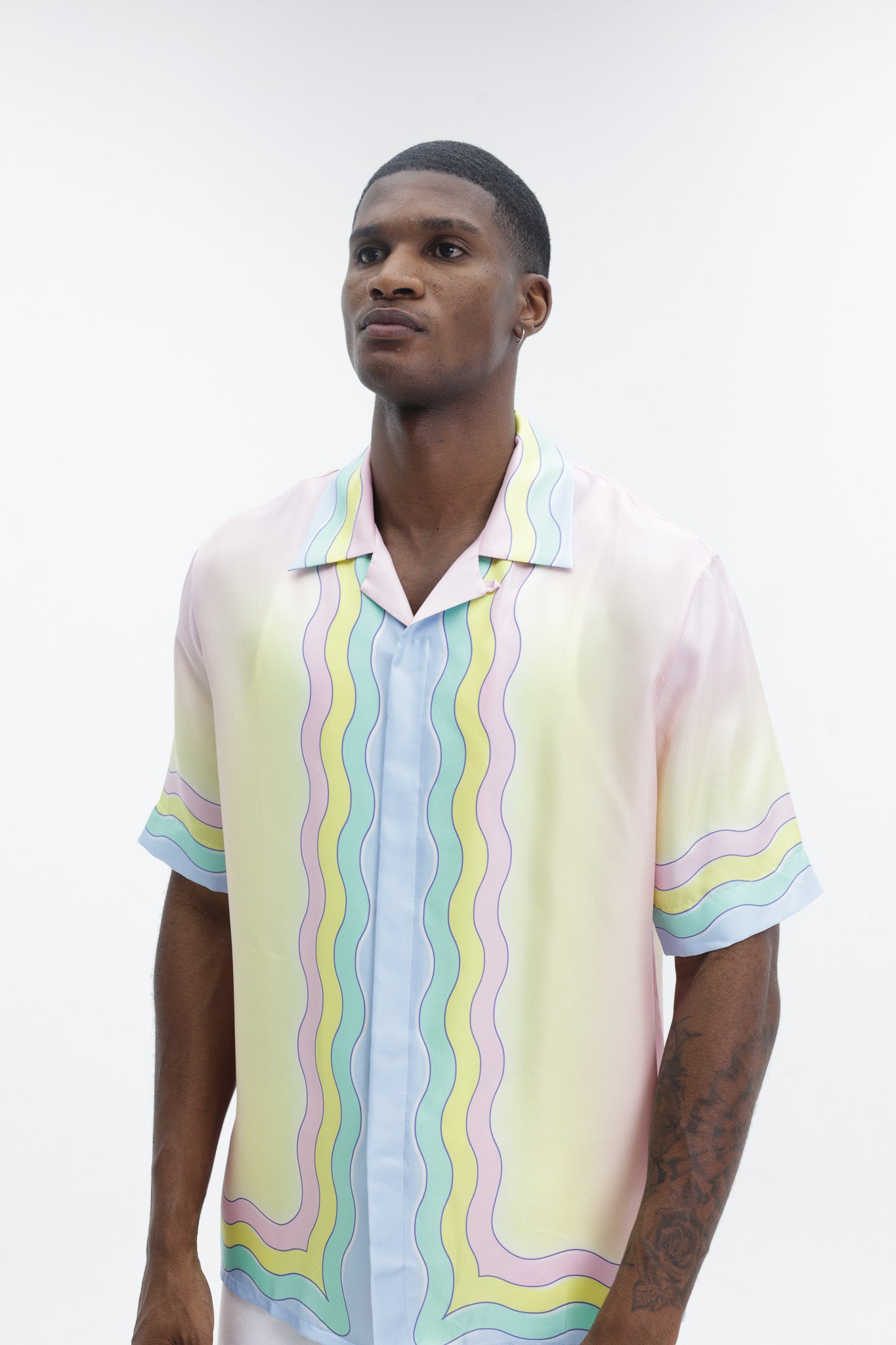 Casablanca For The Love Of Dance Cuban Collar Ss Shirt Multi - AL