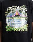 Casablanca Volcano Printed Classic T-Shirt Black