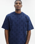 Casablanca Applique Monogram Oversized T-Shirt Navy
