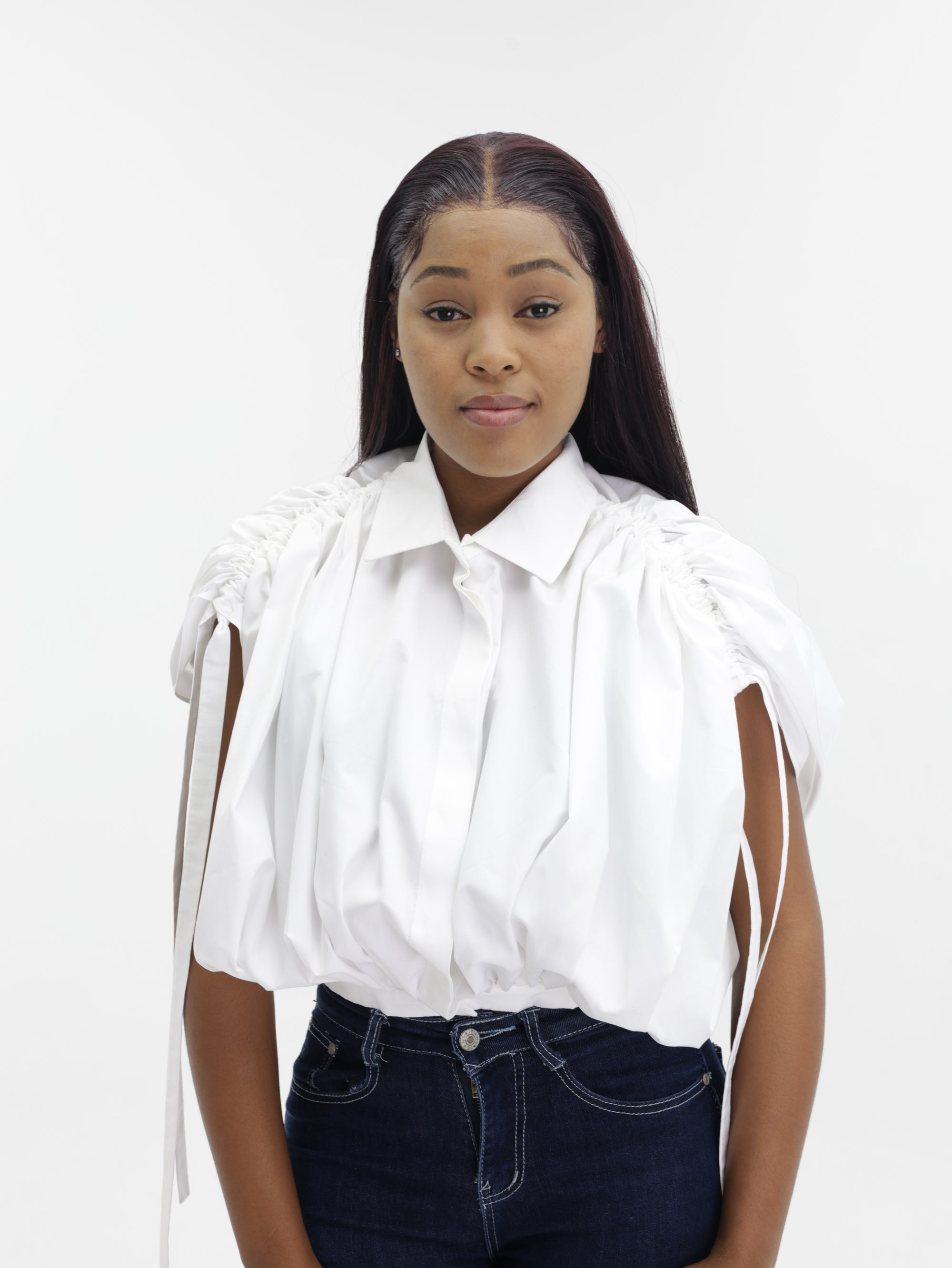 Givenchy Shirt Cropped Poplin ruched White