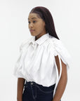 Givenchy Shirt Cropped Poplin ruched White