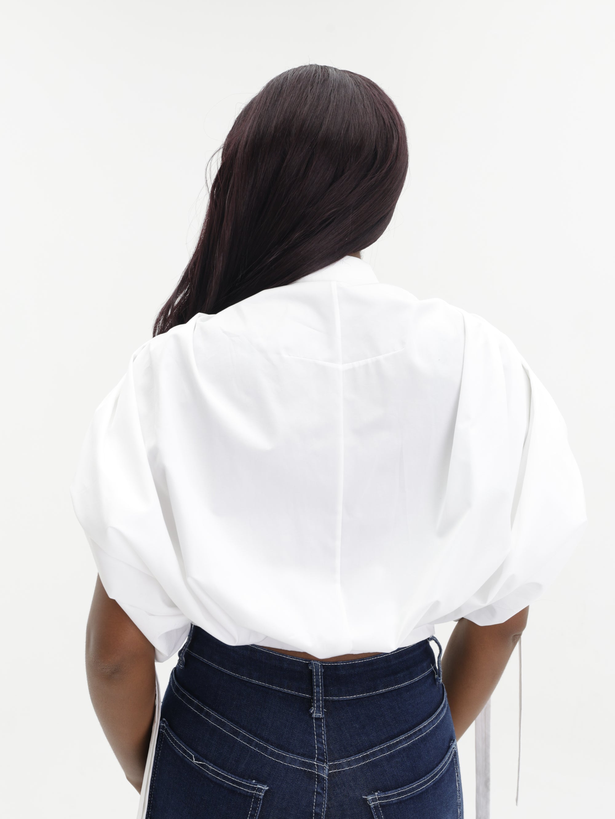Givenchy Shirt Cropped Poplin ruched White