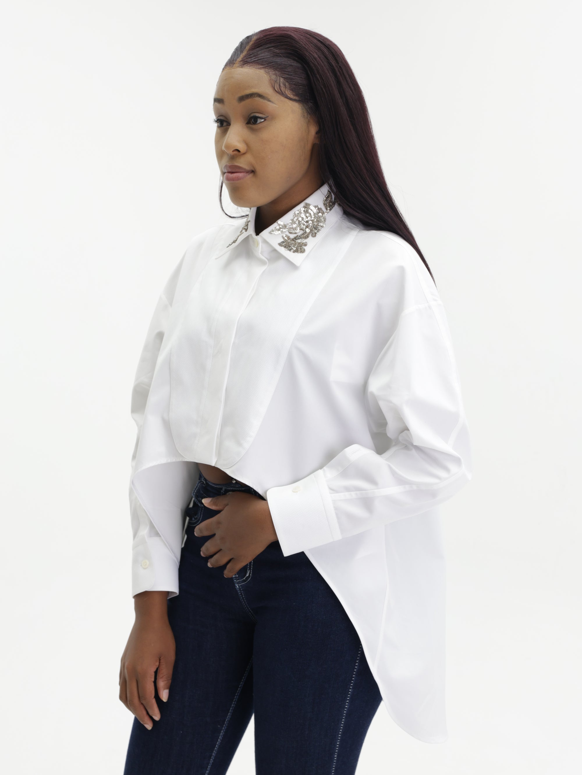 Givenchy Shirt Slv Sequins Collar  White