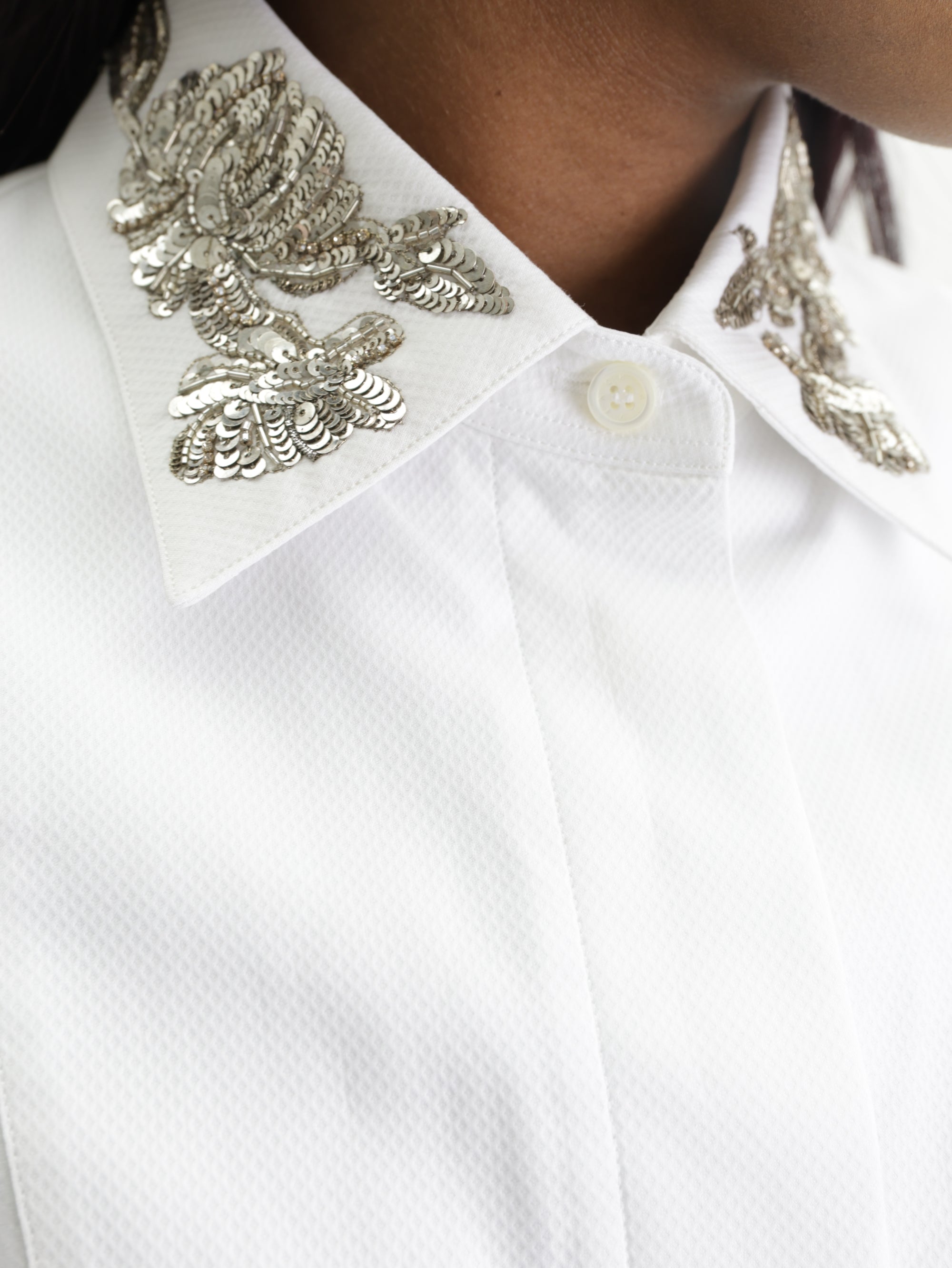 Givenchy Shirt Slv Sequins Collar  White