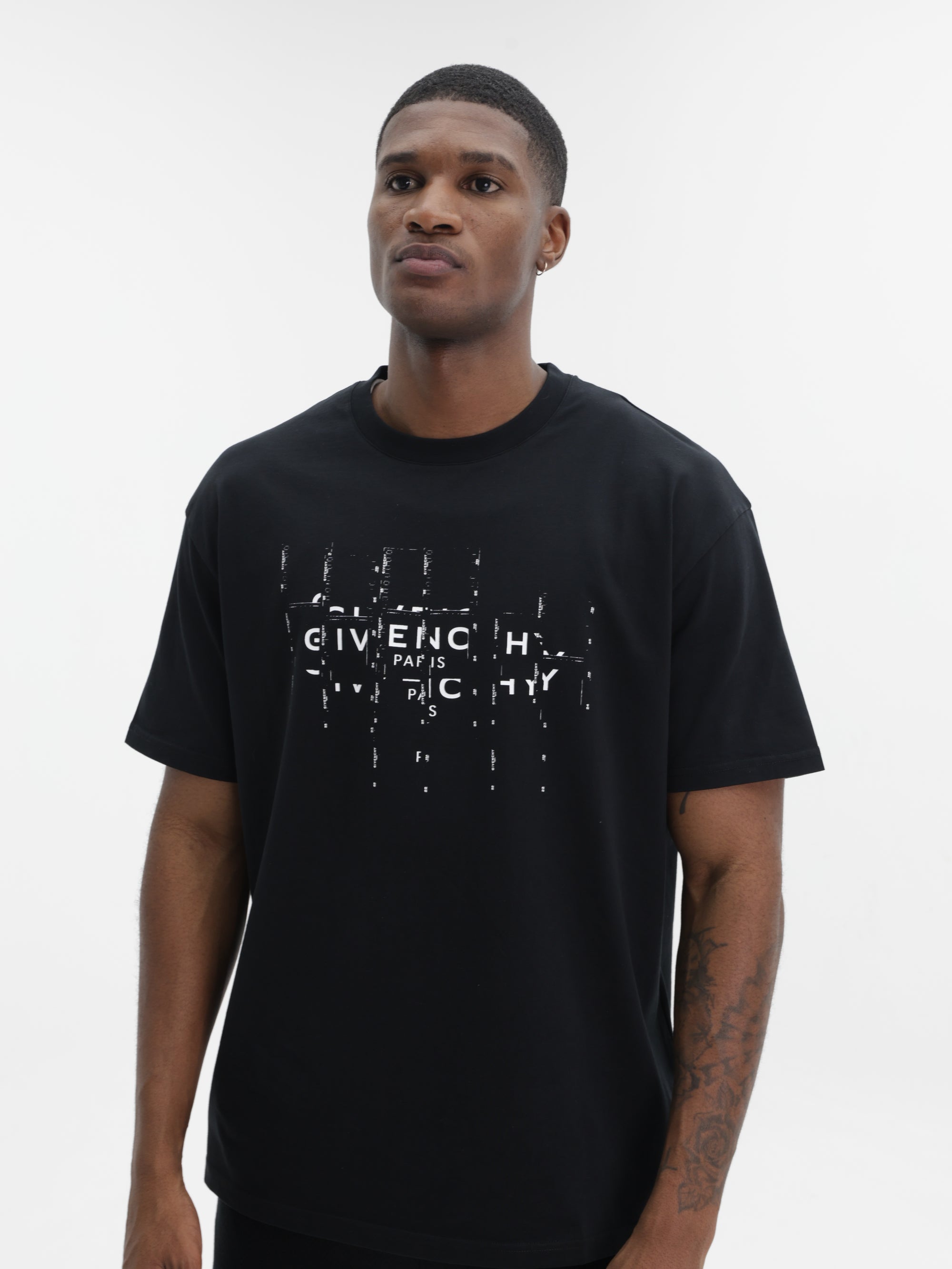 Givenchy T-Shirt White Print Logo Black