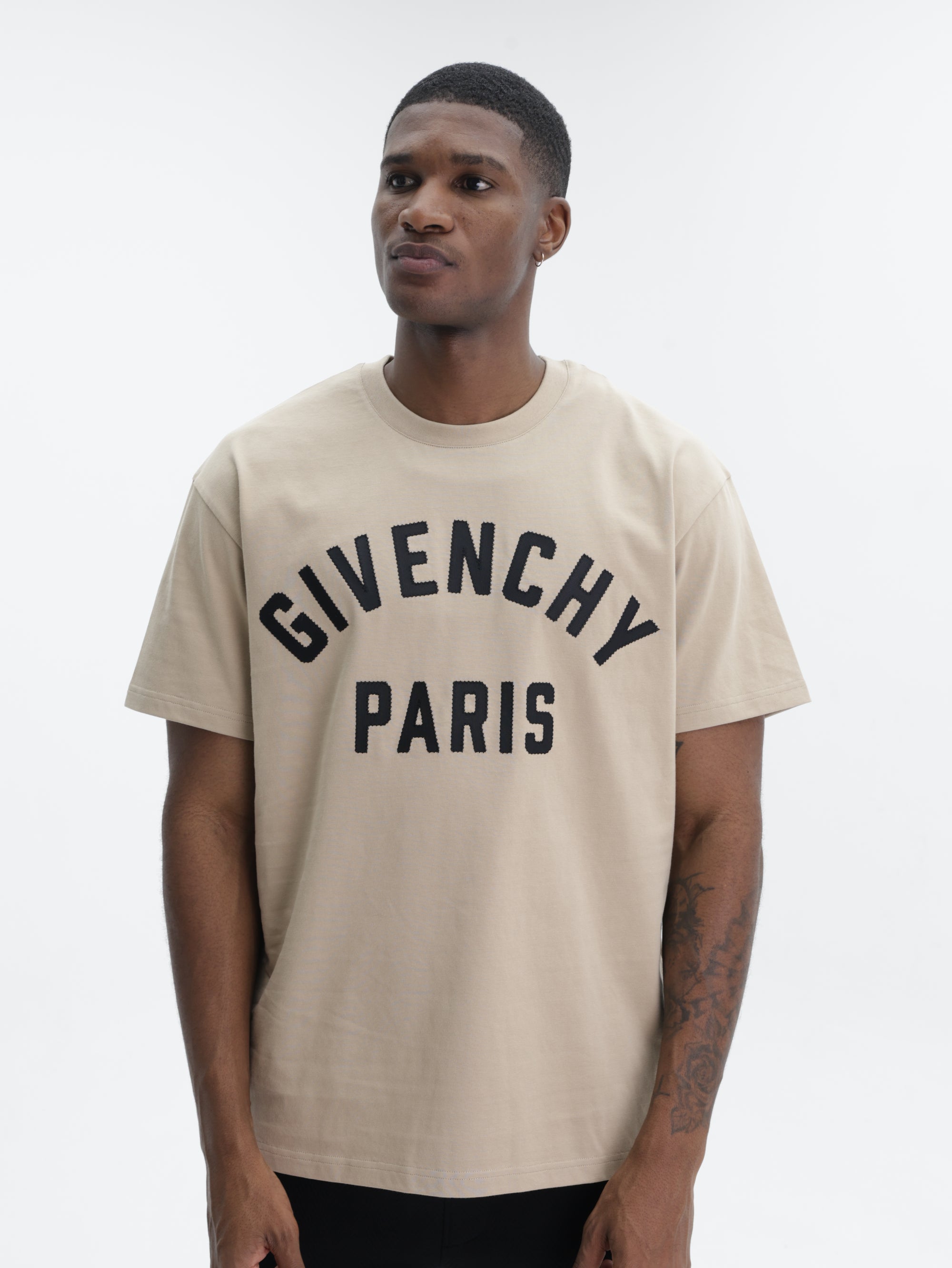 Givenchy T-Shirt Large Logo Print Beige