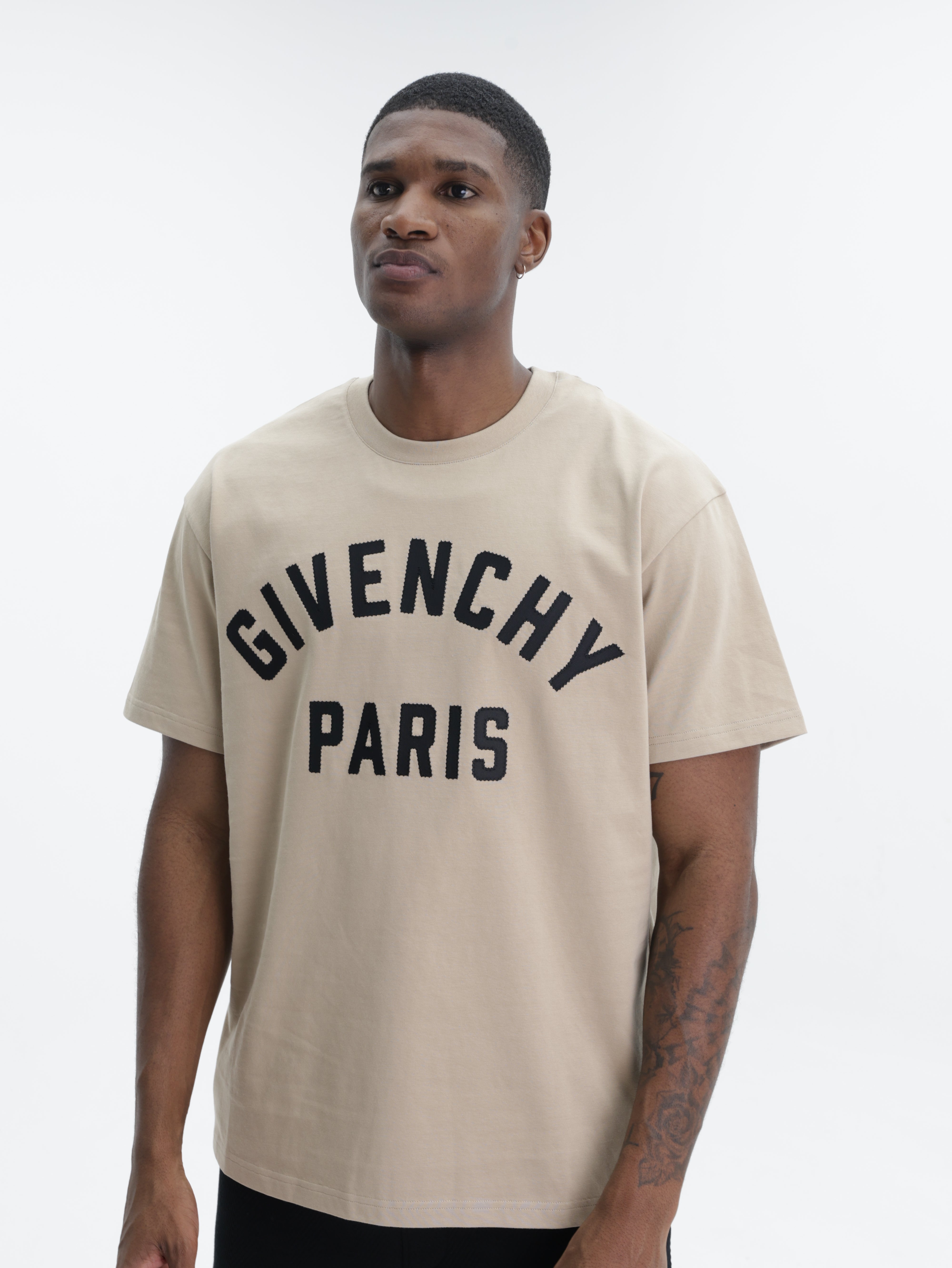 Givenchy T-Shirt Large Logo Print Beige - AL Capone Premium