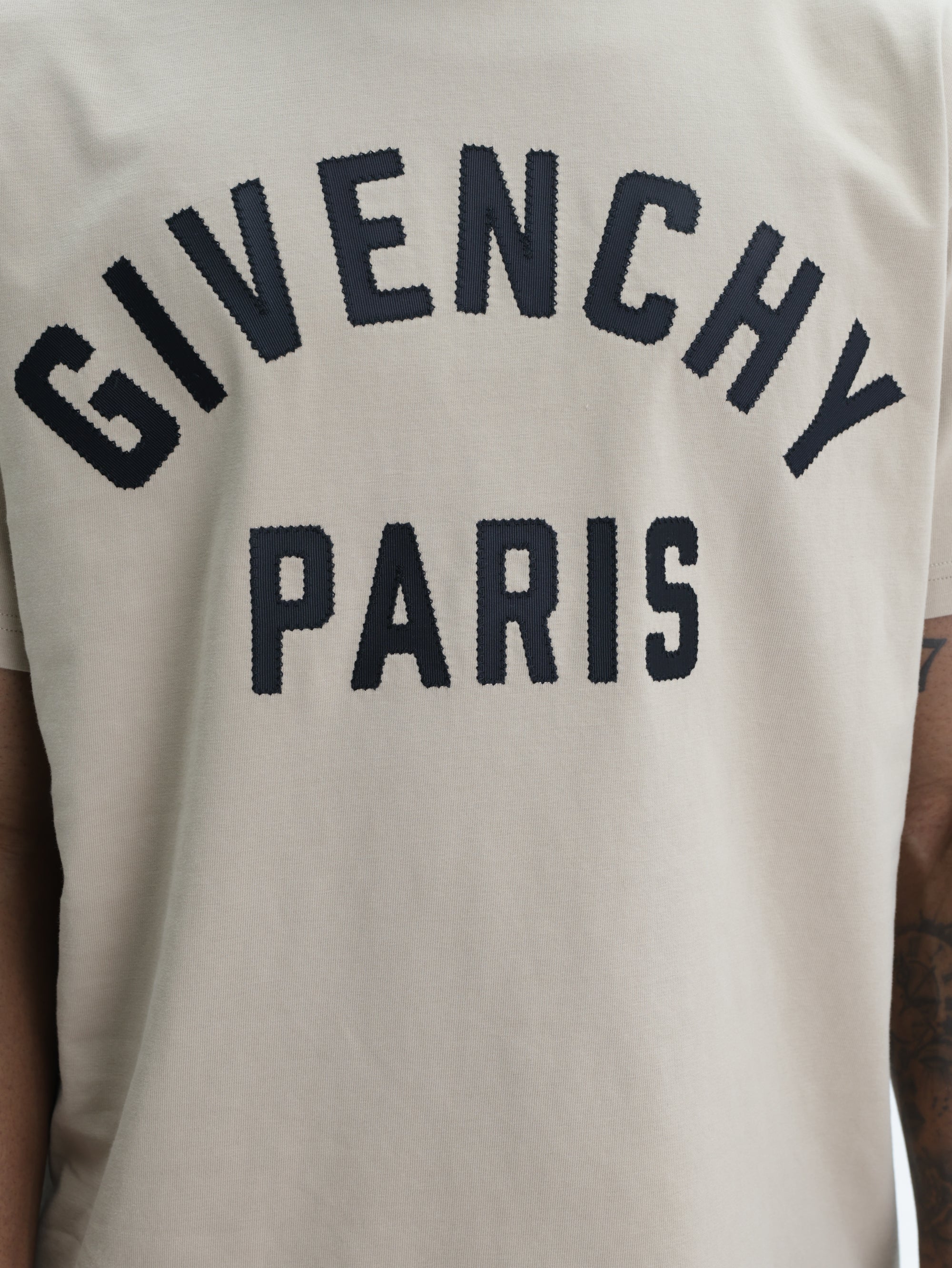 Givenchy T-Shirt Large Logo Print Beige