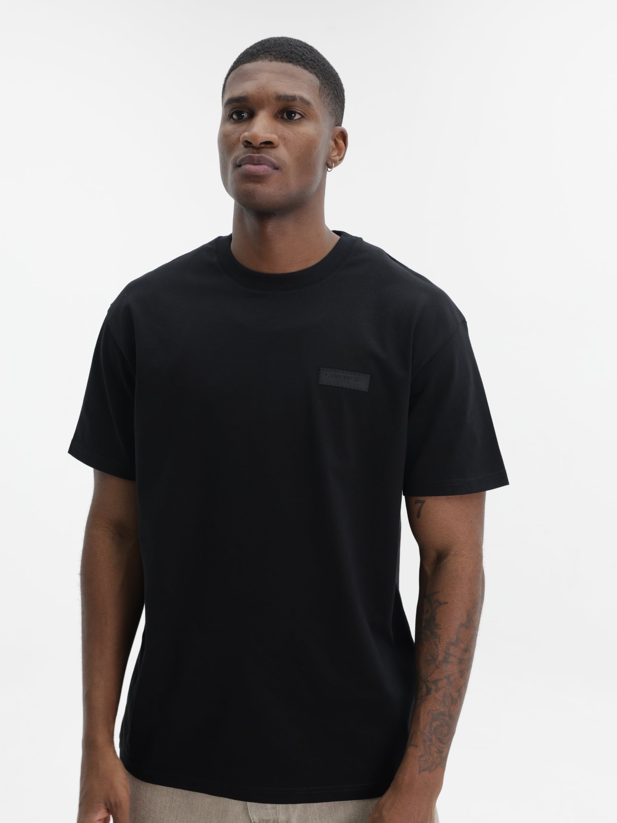 Givenchy T-Shirt Cuffed Arm Logo Black