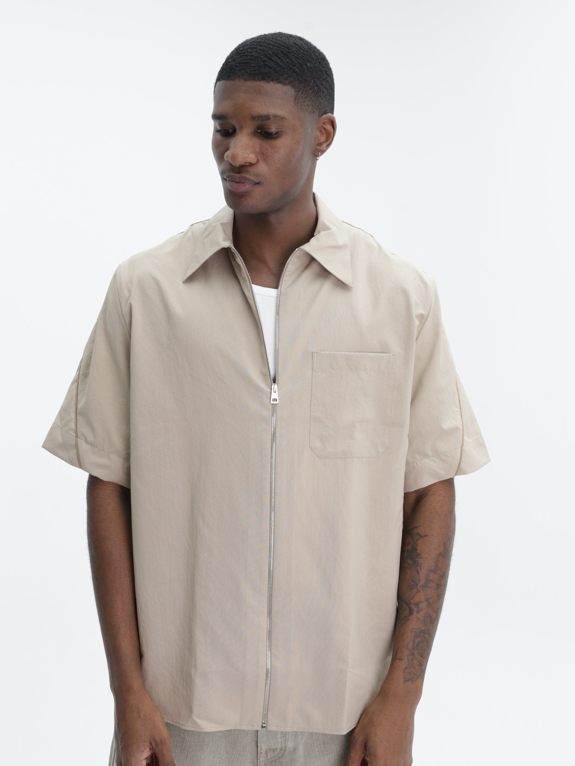 Givenchy Shirt Zip Collar Ebony Brown