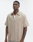 Givenchy Shirt Zip-up Short-Sleeve Beige
