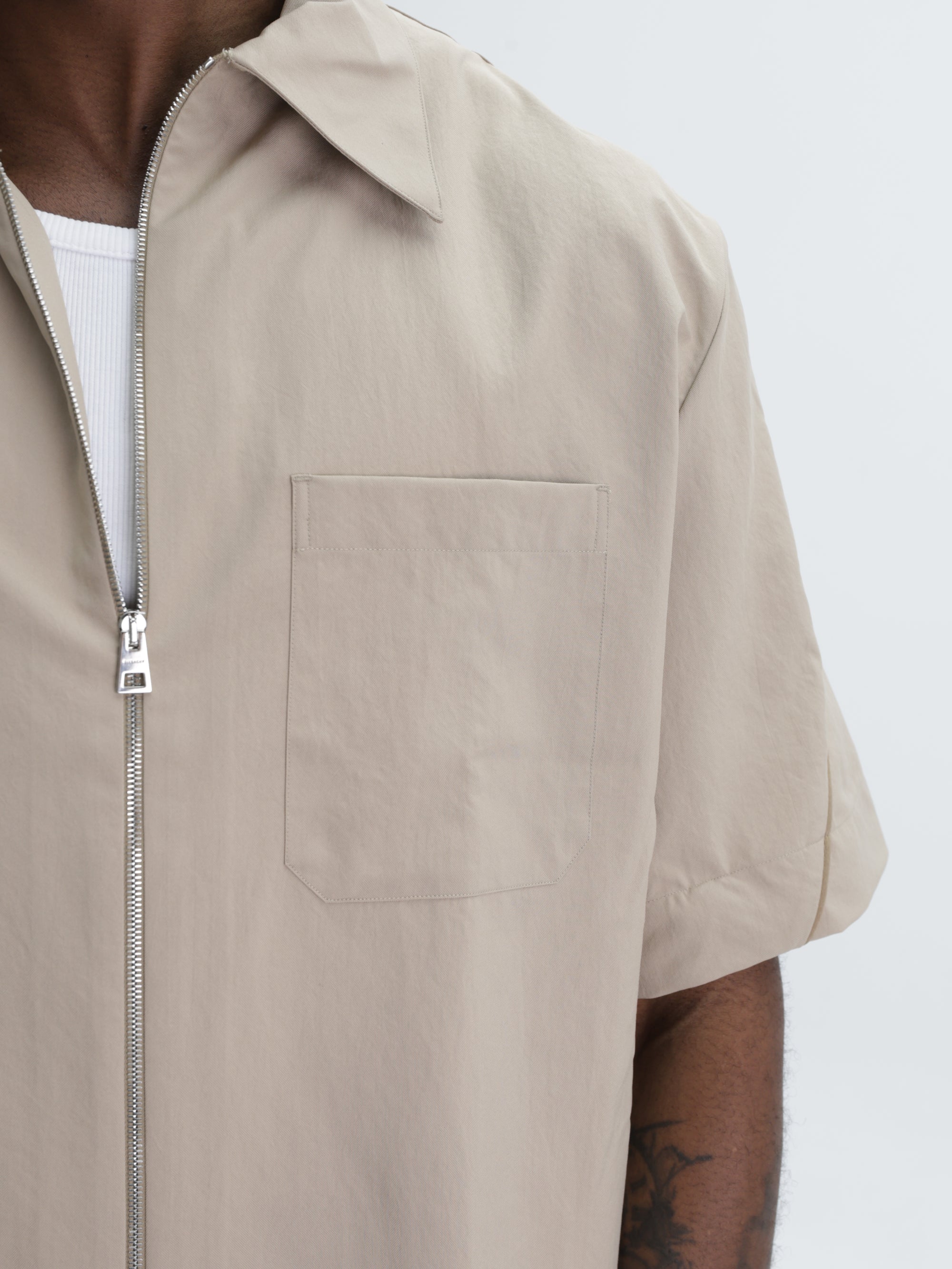 Givenchy Shirt Zip Collar Ebony Brown