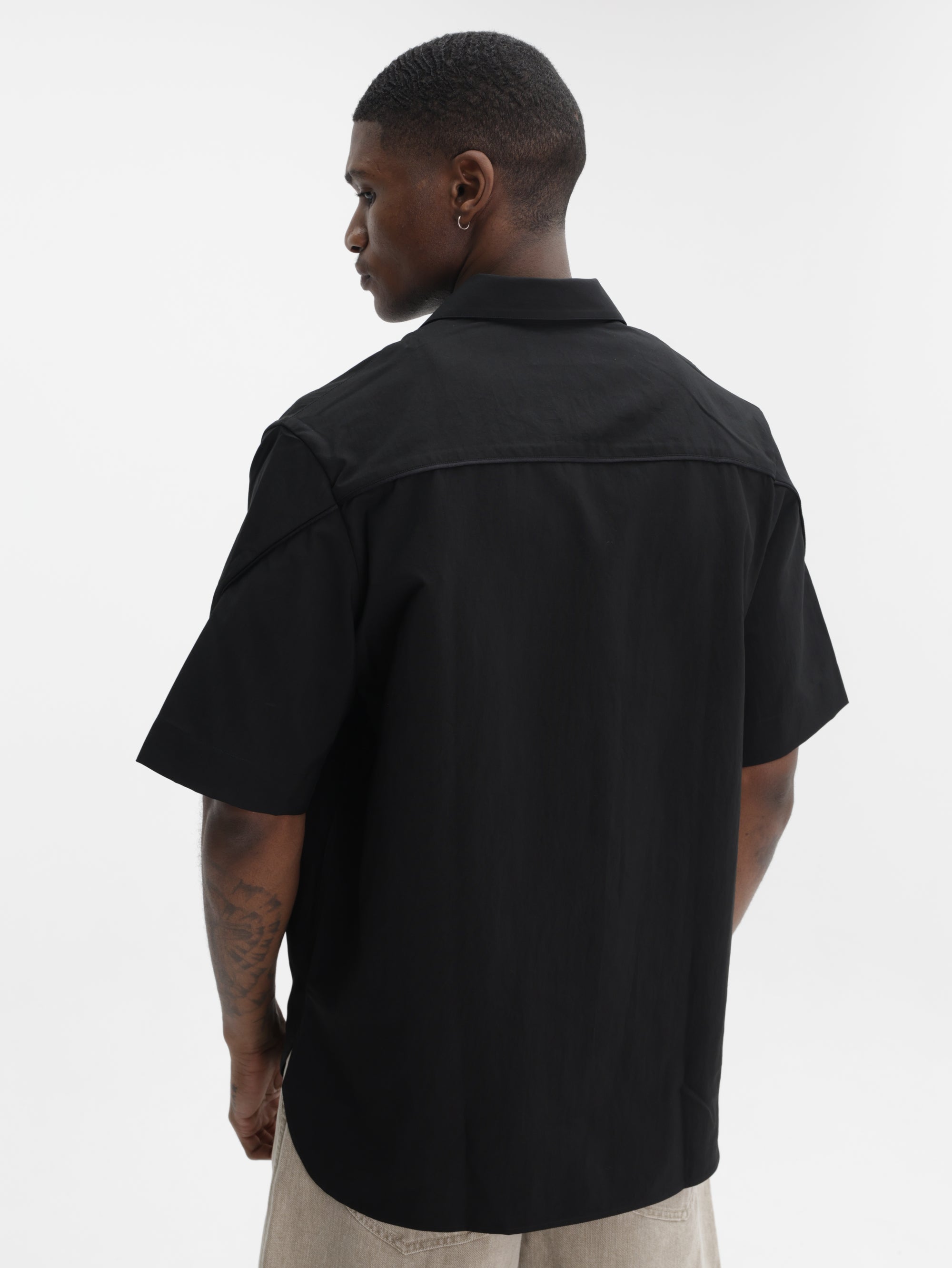 Givenchy Shirt Zip-up Short-Sleeve Black