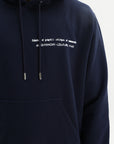 Givenchy Hoodie White Print Left Chest Night Blue