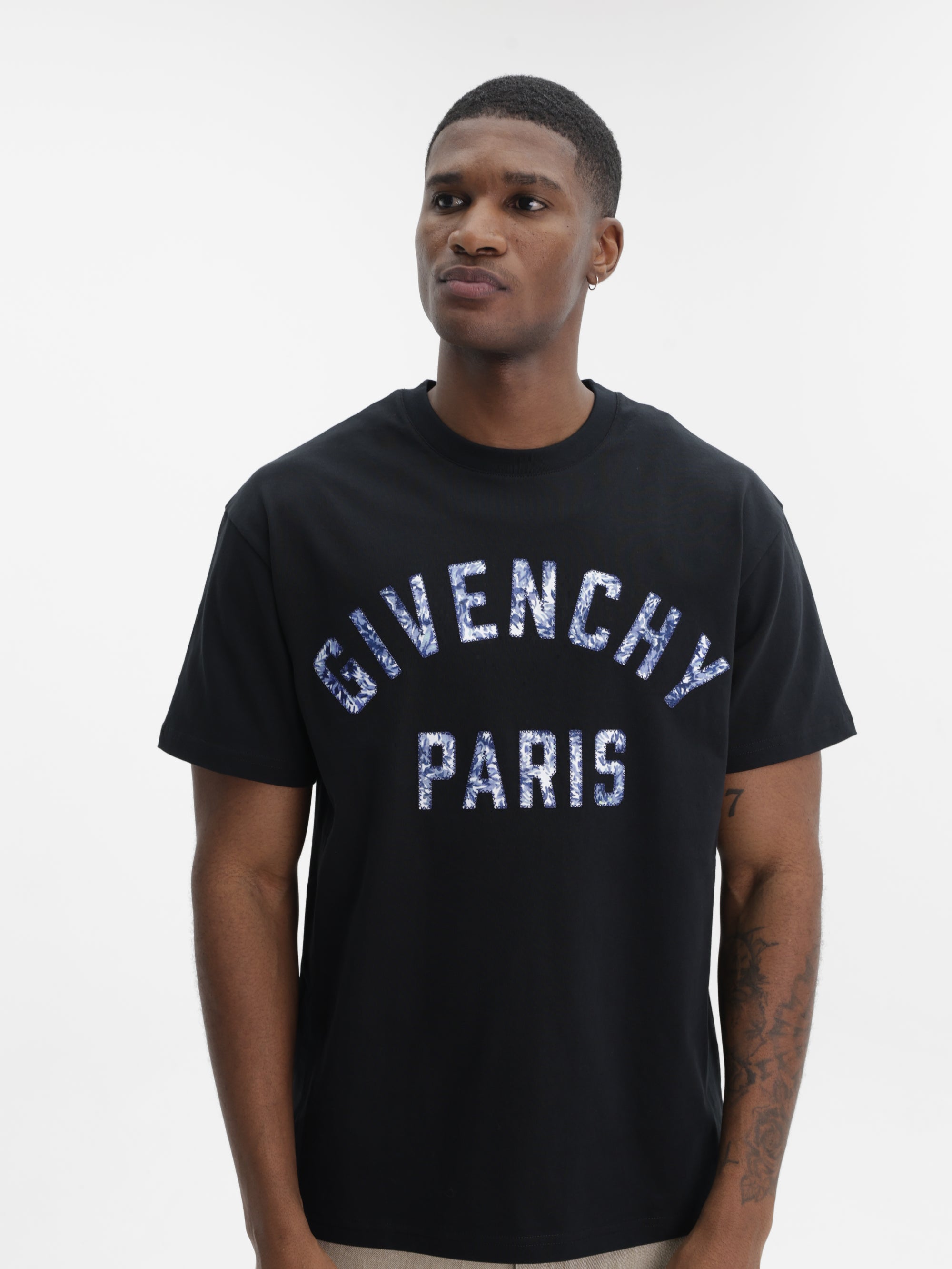 Givenchy T-Shirt Pompom Blue Embroided Midnight Blue