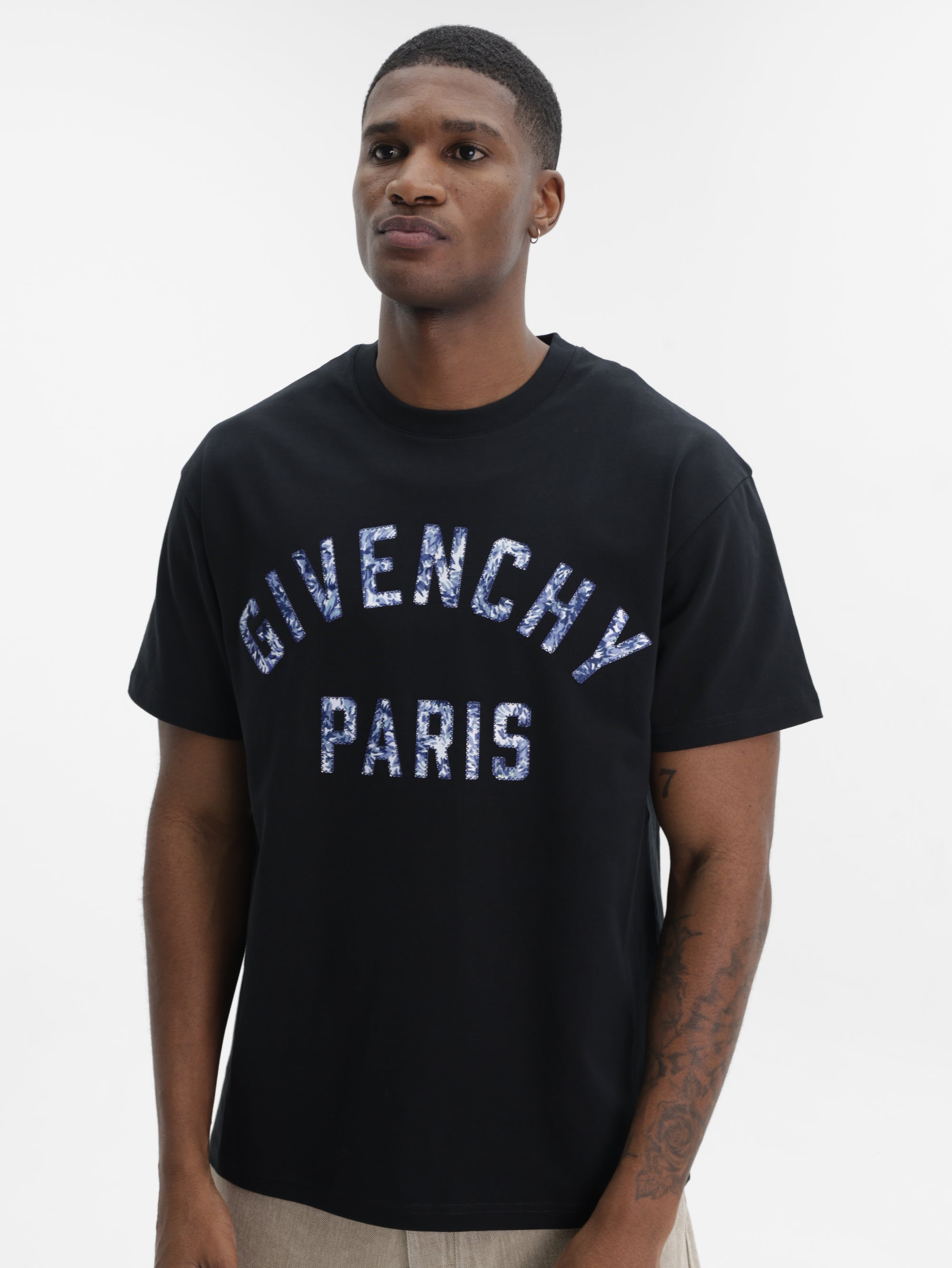 Givenchy T-Shirt Pompom Blue Embroided Midnight Blue