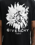 Givenchy T-Shirt Flower White Print Black