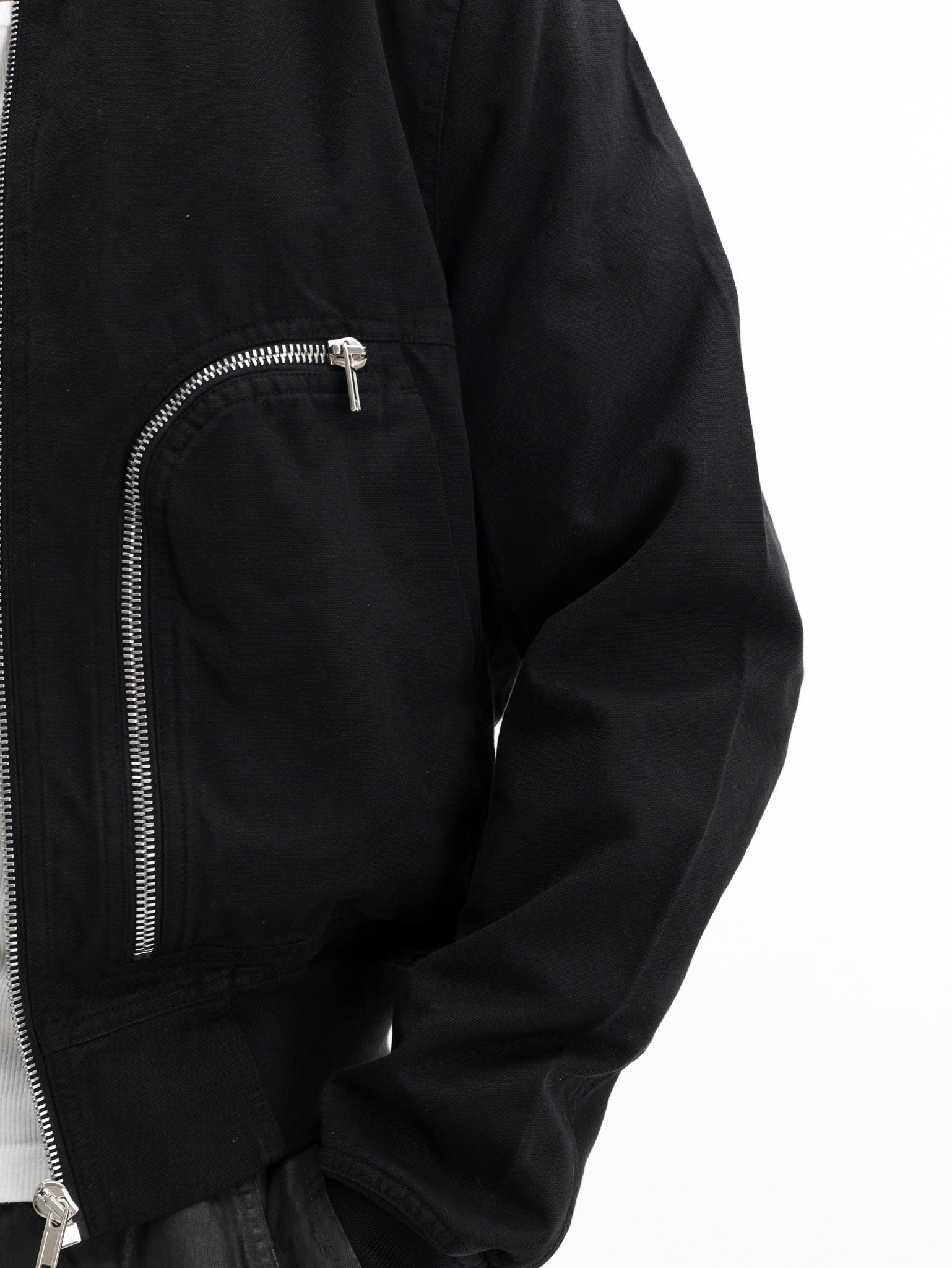 Rick Owens Jacket Silver Zip Pockets Black - AL Capone Premium