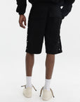 Rick Owens Shorts White Draw String Black