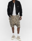 Rick Owens Shorts Ribbed Pocket Grey Camo