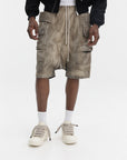 Rick Owens Shorts Ribbed Pocket Grey Camo