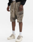 Rick Owens Shorts Ribbed Pocket Grey Camo