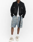 Rick Owens Shorts Zipped Pockets Denim