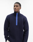 Stone Island Polo Jersey Half Zip Blue