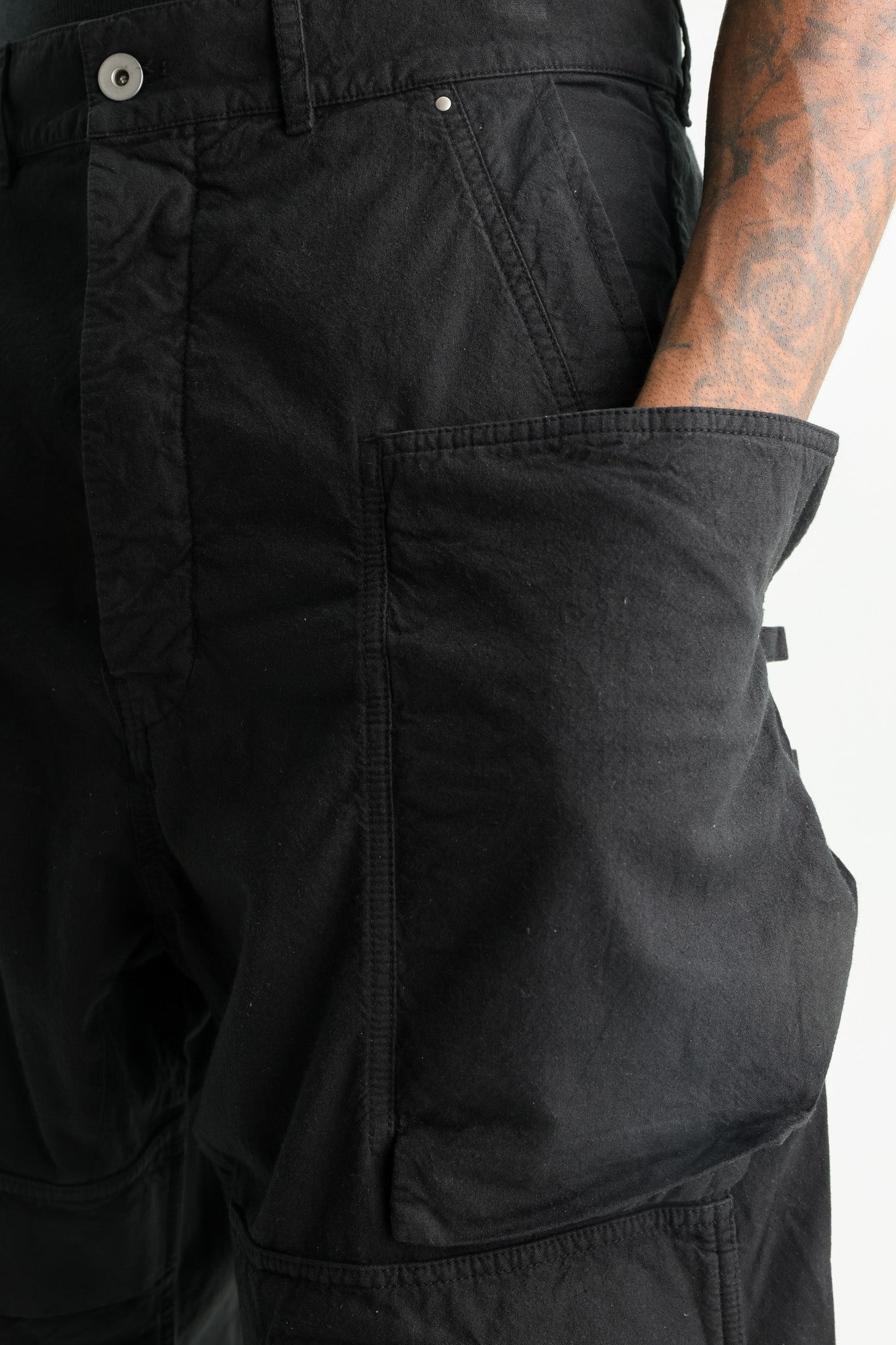 Rick Owens Cargo Pants Stefan Black - AL Capone Premium