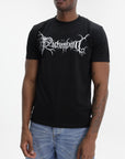 John Richmond T-Shirt White Logo Print Black