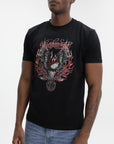 John Richmond T-Shirt Red Eagle Print Black