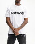 Purple T-Shirt Cube Logo Print White