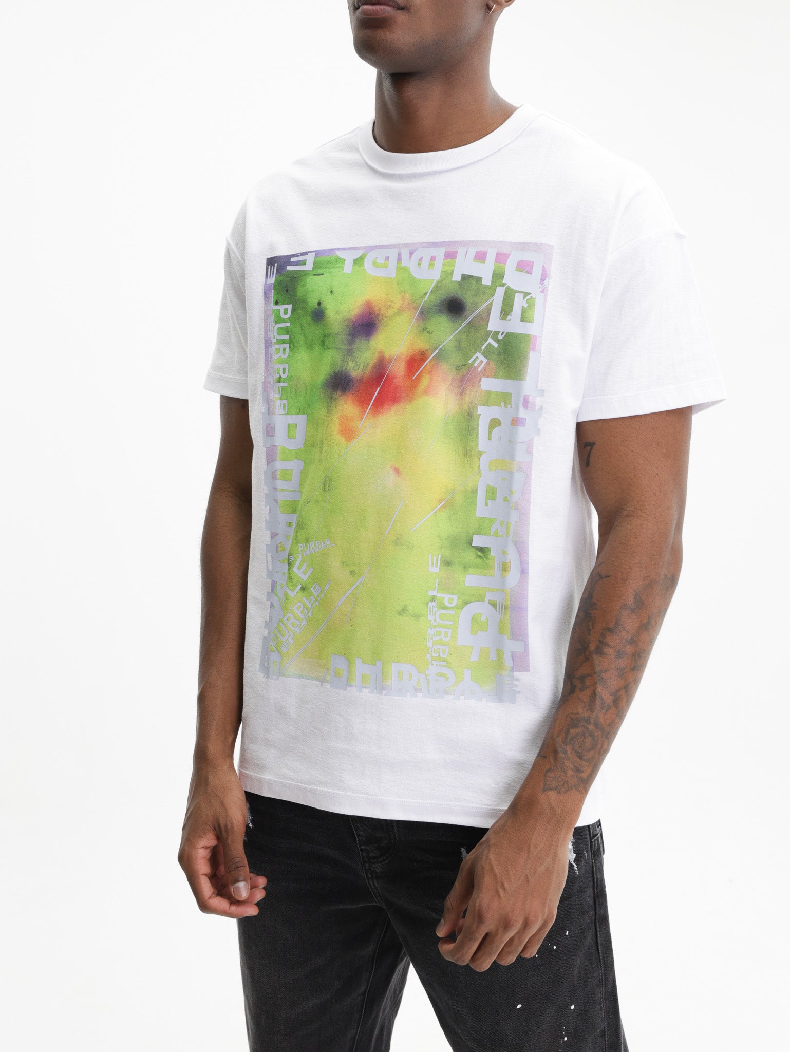 Purple T-Shirt Multi Colour Gateway White