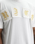 John Richmond T-Shirt Gold Rich Logo White