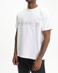 Purple T-Shirt Multi Col Logo  White