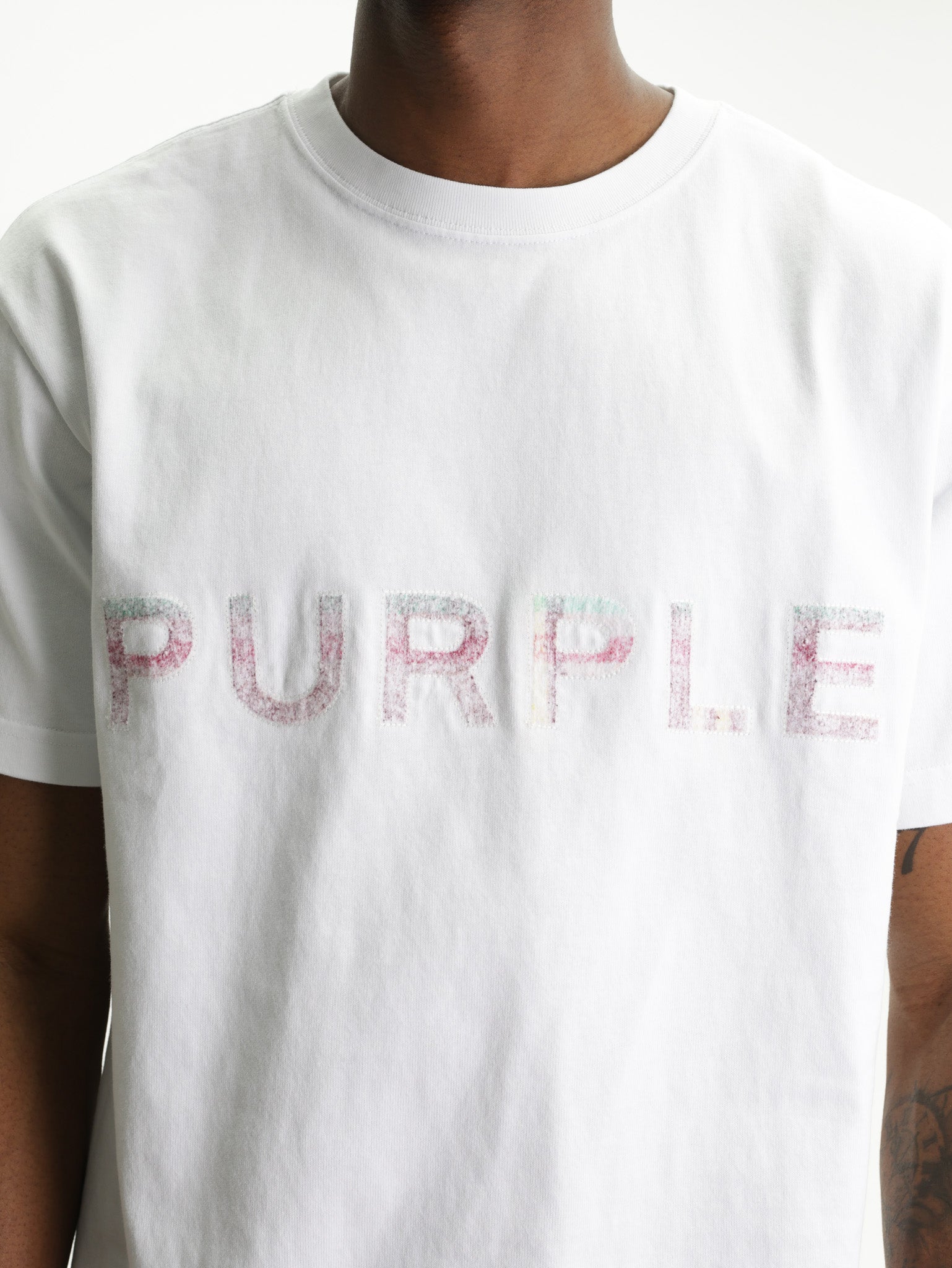 Purple T-Shirt Multi Col Logo  White