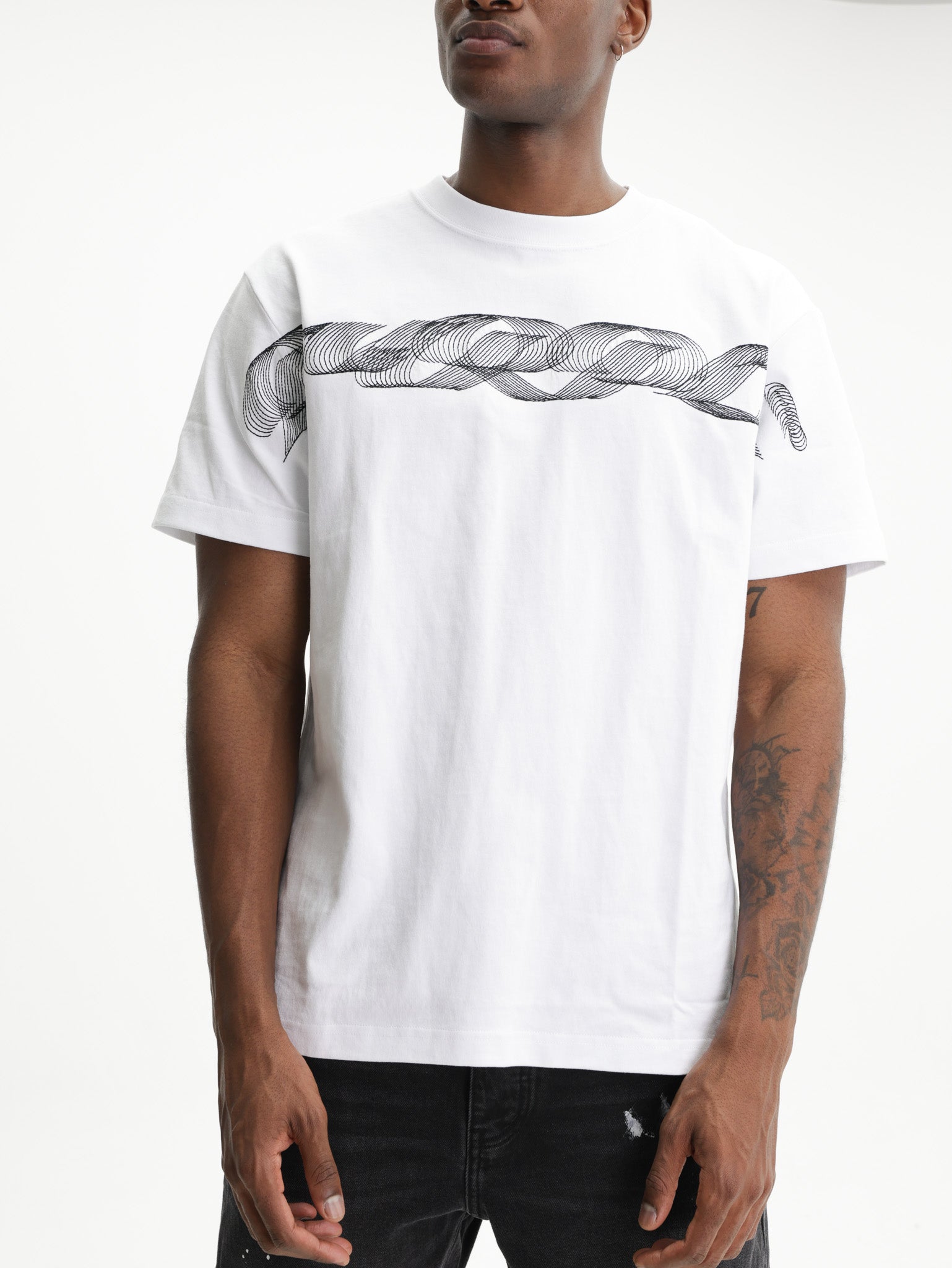 Purple T-Shirt Black Ribbon Logo White