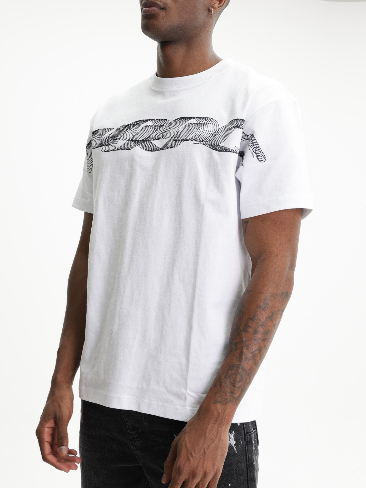 Purple T-Shirt Black Ribbon Logo White