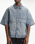 Purple Shirt Baggy Rust Denim
