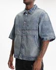 Purple Shirt Baggy Rust Denim