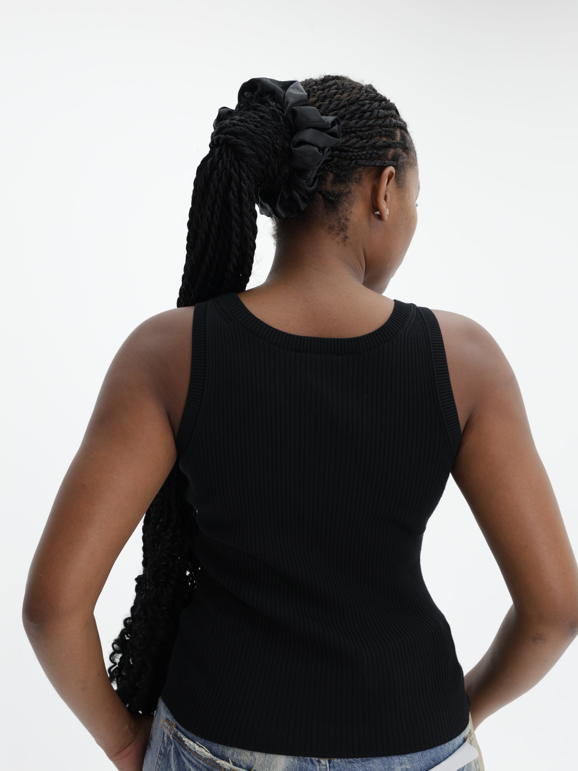 Kenzo Rib Tank Top Bf 2.0 Embroidered Black